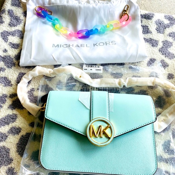 MICHAEL Michael Kors Handbags - **NWT** Michael Kors Carmen Medium Leather Handbag in Aqua!